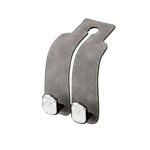 Car Seat Back Storage Hook | Rhinestone Gray Durable Purse Hook for Car | Universal Car Headrest Hook for Handbags Groceries Coats