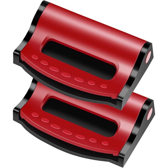 Car Seat Belt Clip, 2 Pack Seatbelt Adjuster for Everyone, Premium Plastic Comfort Universal Auto Shoulder Neck Strap Positioner (Red)