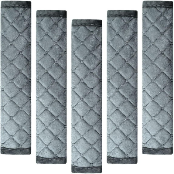 Car Seat Belt Cover Pad, 5 Pcs, Seatbelt Covers for Car Accessories, Soft Material, Car Seat Strap Pads, Gray 10.63 inches, Applicable for All Vehicles, Shoulder Cushion