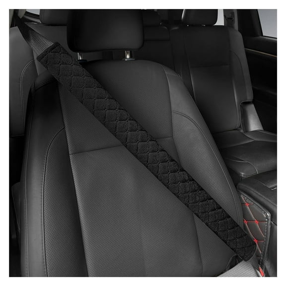Car Seat Belt Pads Cover, 1 PC 29.5in Extra Length Seat Belt Shoulder Strap Covers Protector to Release Stress to Neck and Shoulder for a Safety Driving (Black)