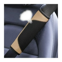 Car Seat Belt Pads Cover, 2 Pack Leather Mesh Universal Seatbelt Shoulder Strap Protector, Soft Harness Pad