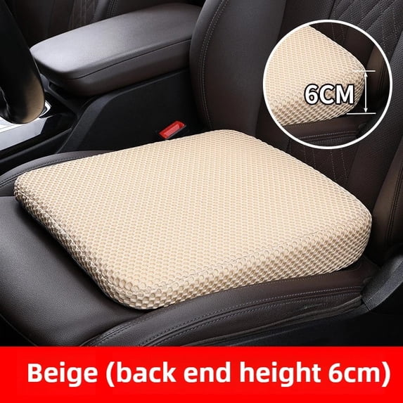 Car Seat Booster Cushion Honeycomb Memory Cotton Car Seat Cushion Car Simple Breathable 3D Mesh Thickened Sedentary Seat Cushion, Beige 6CM, Four Seasons