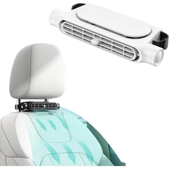 Car Seat Cooling Fan, Car Fan for Driver and Passenger's Seat, Mini Portable USB Backseat Cooling Fans with 3 Adjustable Wind Speeds, Neck Quiet Fans for Vehicle Van Truck RV Air Circulation (C)