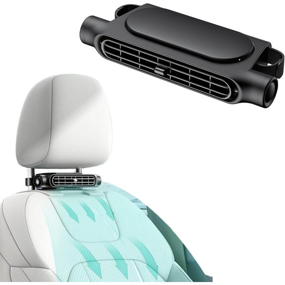 Car Seat Cooling Fan, Car Fan for Driver and Passenger's Seat, Mini Portable USB Backseat Cooling Fans with 3 Adjustable Wind Speeds, Neck Quiet Fans for Vehicle Van Truck RV Air Circulation (B)