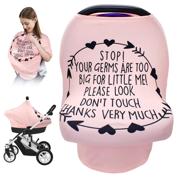 Car Seat Cover for Babies, Multi Use Infant Carseat Canopy, Stretchy Baby Carrier Cover, Soft Breathable Nursing Cover for Breastfeeding, Newborn Boy Girl Shower Gift
