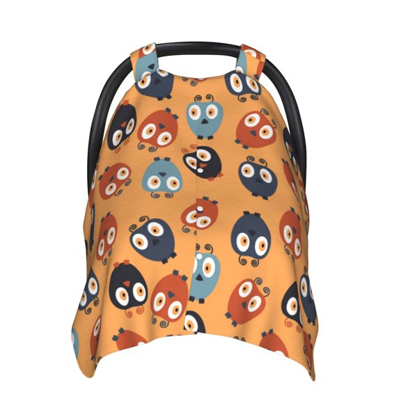 Car Seat Cover Baby - Abstract Owl Cute Breathable Infant Car Seat Cover for Baby Carseat, Lightweight Comfort Baby Essentials Must Haves Newborn Stuff for Girl Boy