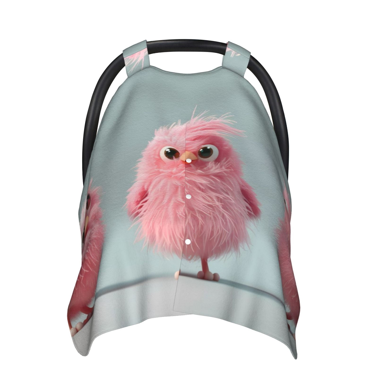 Car Seat Cover Baby - Adorable Pink Birds Breathable Infant Car Seat Cover for Baby Carseat, Lightweight Comfort Baby Essentials Must Haves Newborn Stuff for Girl Boy
