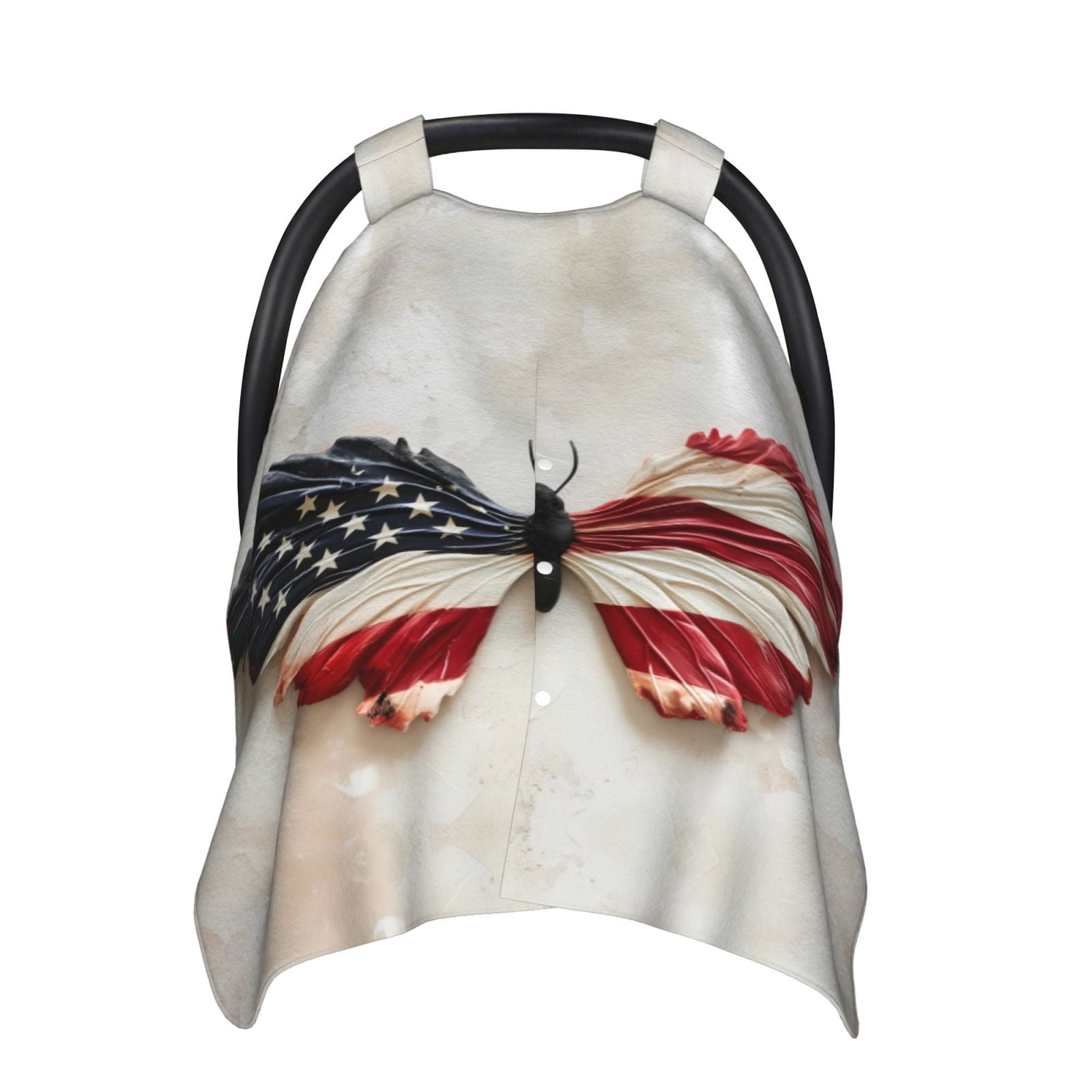 Car Seat Cover Baby - American Flag Butterfly Wall Breathable Infant Car Seat Cover for Baby Carseat, Lightweight Comfort Baby Essentials Must Haves Newborn Stuff for Girl Boy