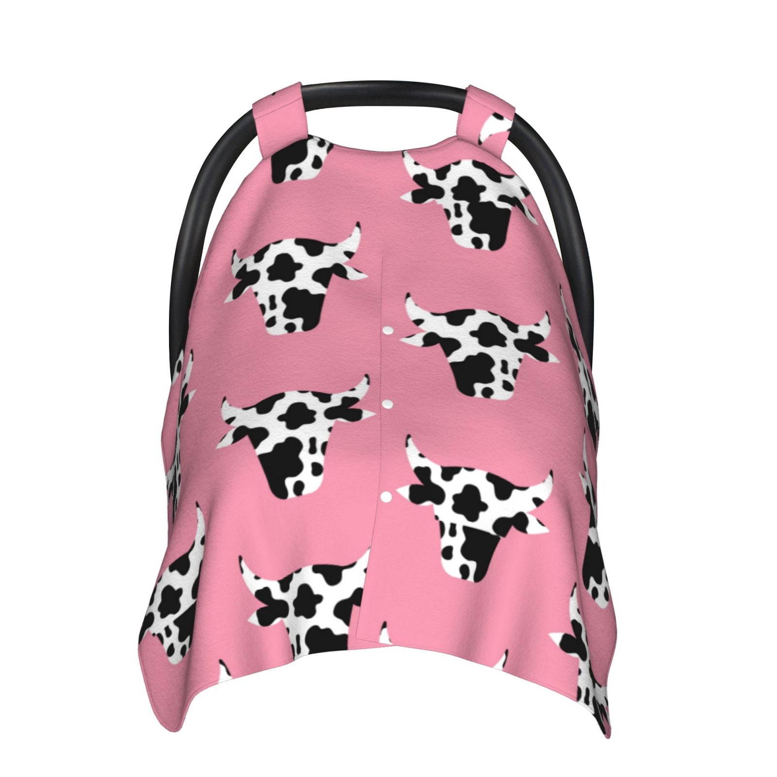 Car Seat Cover Baby - Artistic Cartoon Cow Print Head Breathable Infant Car Seat Cover for Baby Carseat, Lightweight Comfort Baby Essentials Must Haves Newborn Stuff for Girl Boy