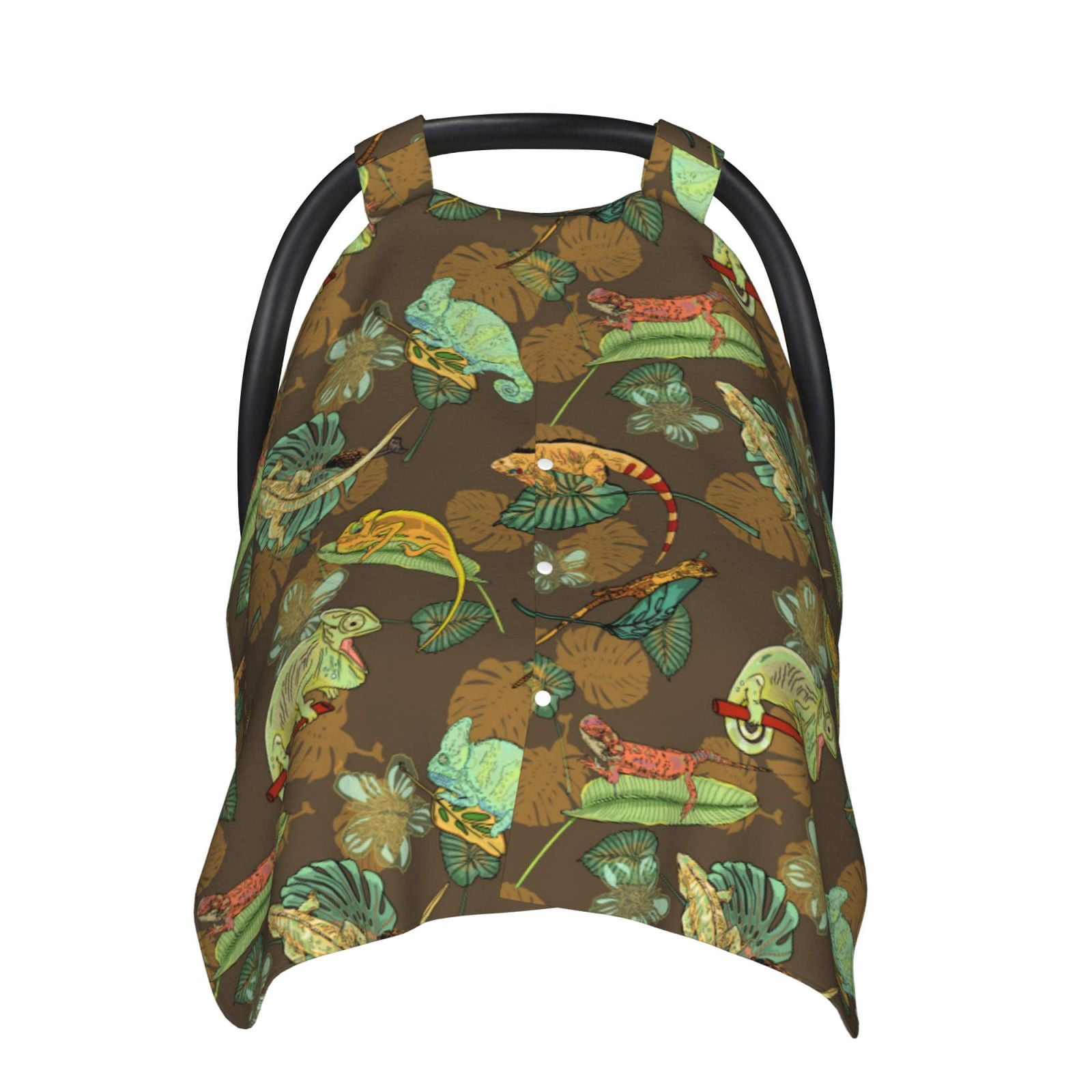 Car Seat Cover Baby - Artistic Cute Lizard Chameleon Green Breathable Infant Car Seat Cover for Baby Carseat, Lightweight Comfort Baby Essentials Must Haves Newborn Stuff for Girl Boy