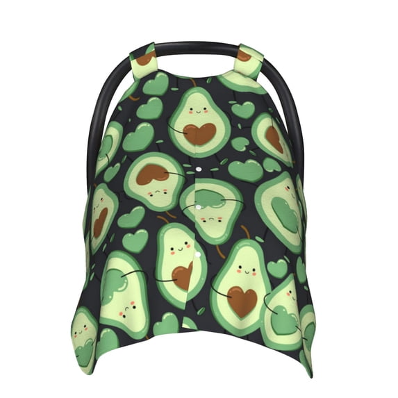 Car Seat Cover Baby - Avocado Heart Breathable Infant Car Seat Cover for Baby Carseat, Lightweight Comfort Baby Essentials Must Haves Newborn Stuff for Girl Boy