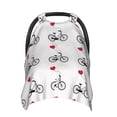 thumbnail image 1 of Car Seat Cover Baby - Bike Pattern heart Breathable Infant Car Seat Cover for Baby Carseat, Lightweight Comfort Baby Essentials Must Haves Newborn Stuff for Girl Boy, 1 of 7
