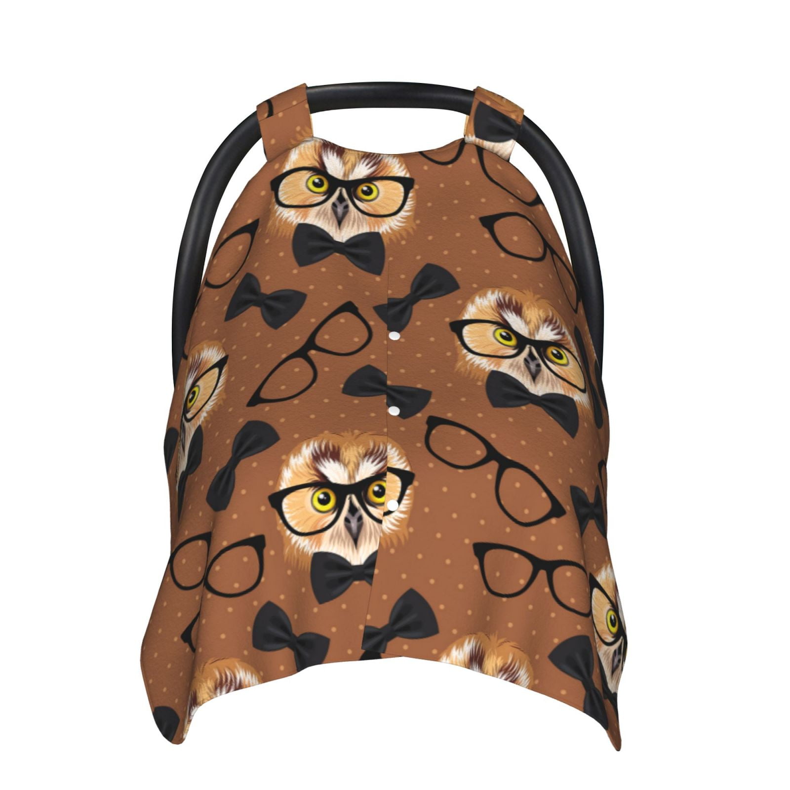 Car Seat Cover Baby - Black Bow Owl Brown Breathable Infant Car Seat Cover for Baby Carseat, Lightweight Comfort Baby Essentials Must Haves Newborn Stuff for Girl Boy