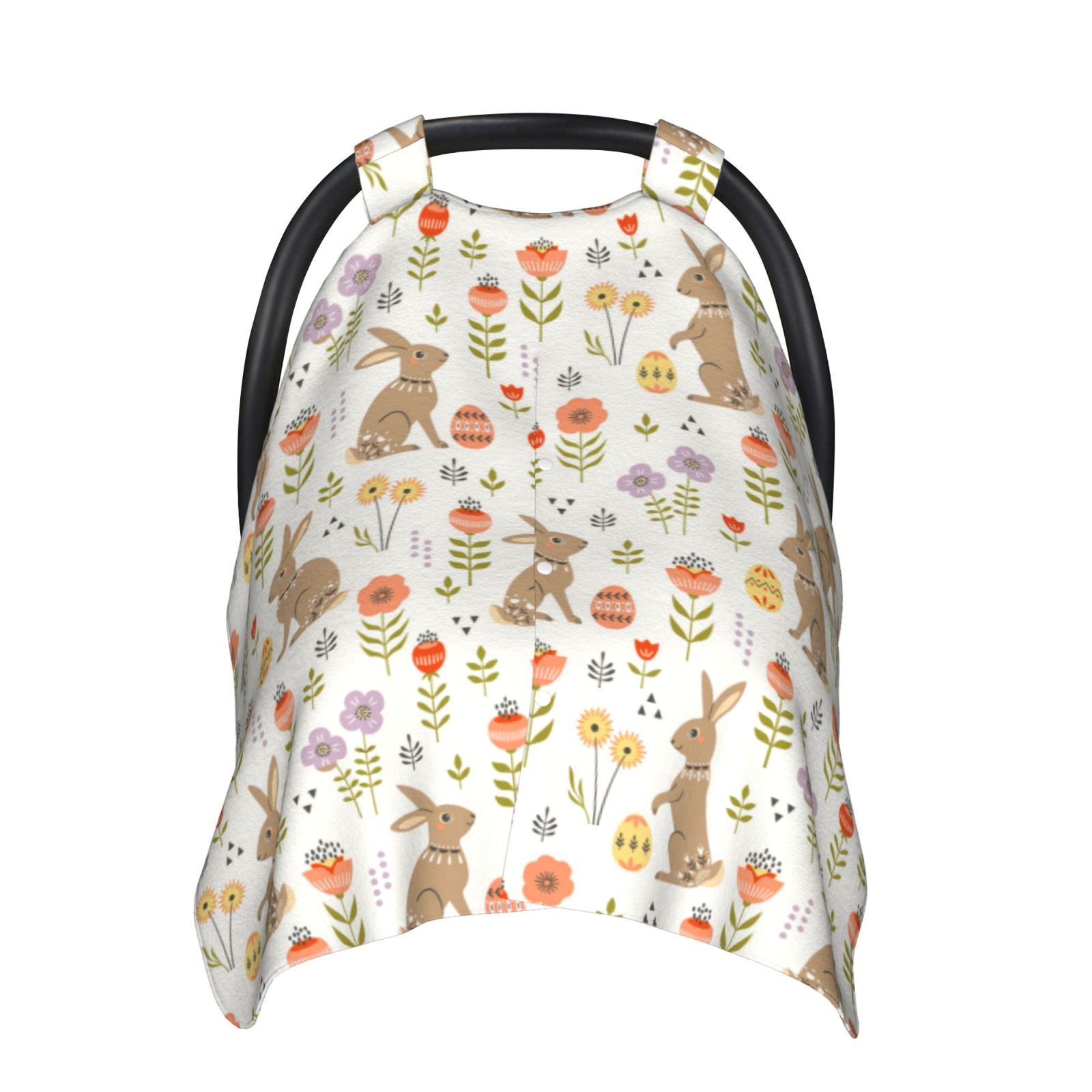 Car Seat Cover Baby - Bohemian Cute Rabbit Flower_B Breathable Infant Car Seat Cover for Baby Carseat, Lightweight Comfort Baby Essentials Must Haves Newborn Stuff for Girl Boy