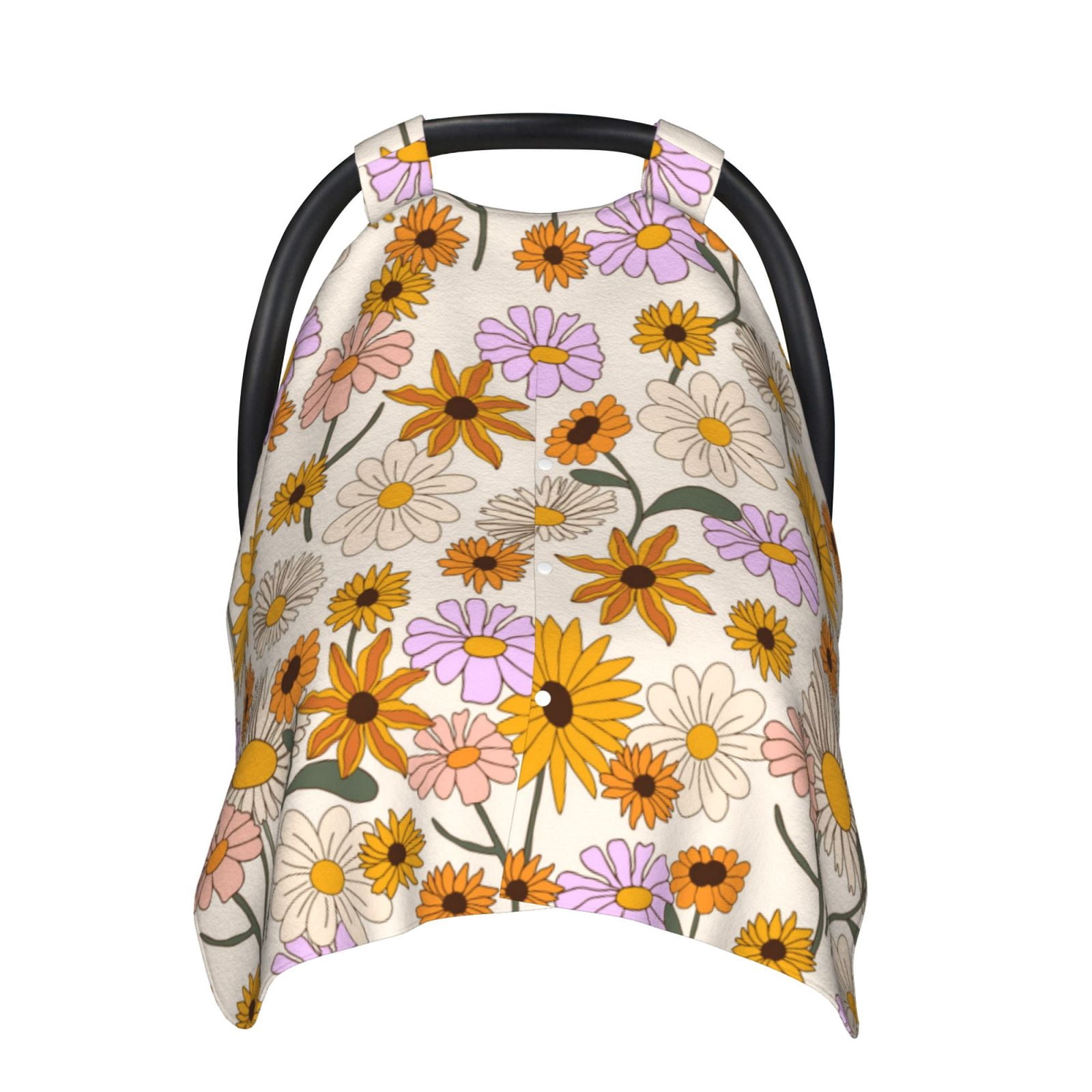 Car Seat Cover Baby - Boho Flowers Breathable Infant Car Seat Cover for Baby Carseat, Lightweight Comfort Baby Essentials Must Haves Newborn Stuff for Girl Boy