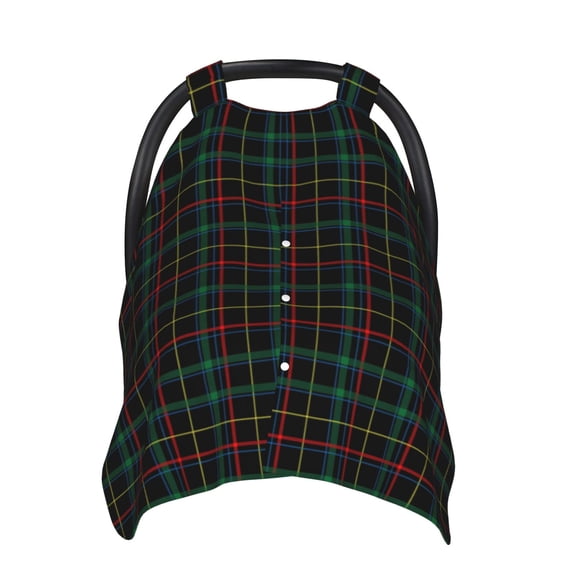 Car Seat Cover Baby - Buffalo Plaid Dark Green Breathable Infant Car Seat Cover for Baby Carseat, Lightweight Comfort Baby Essentials Must Haves Newborn Stuff for Girl Boy