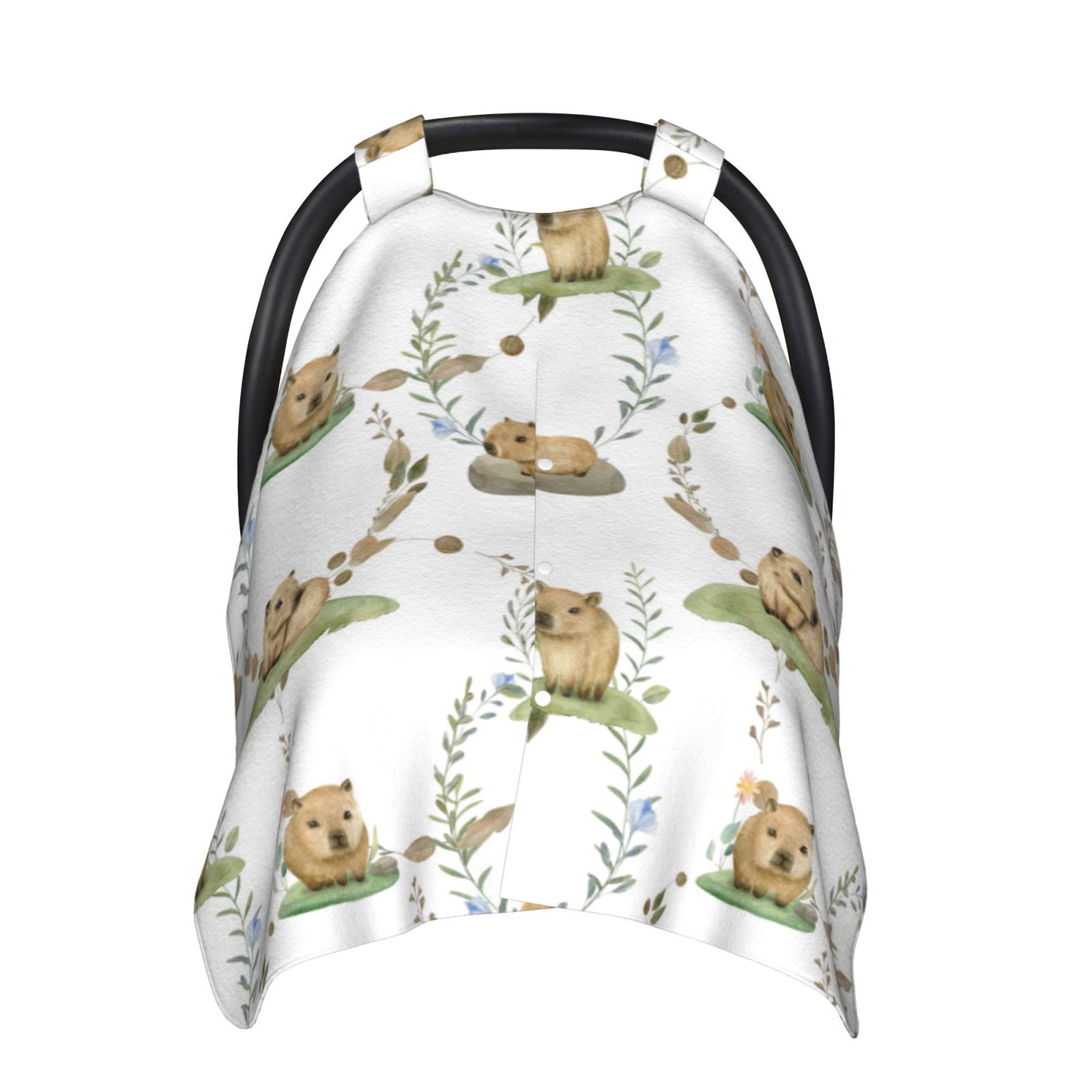 Car Seat Cover Baby - Capybara Plant Breathable Infant Car Seat Cover for Baby Carseat, Lightweight Comfort Baby Essentials Must Haves Newborn Stuff for Girl Boy