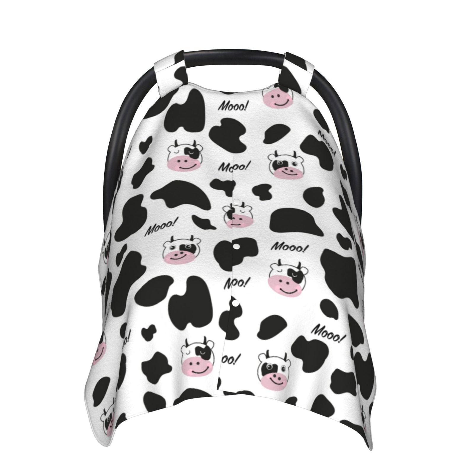 Car Seat Cover Baby - Cartoon Cute Cow Print Cow Head Breathable Infant Car Seat Cover for Baby Carseat, Lightweight Comfort Baby Essentials Must Haves Newborn Stuff for Girl Boy