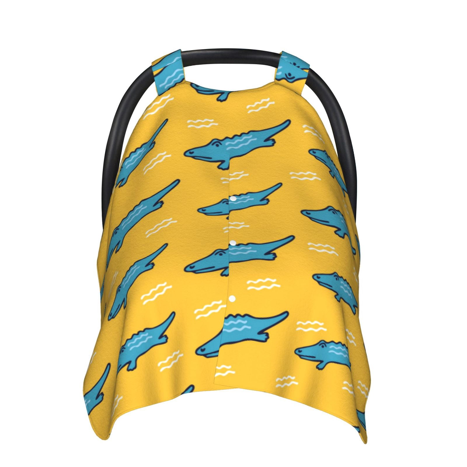 Car Seat Cover Baby - Cartoon Cute Crocodile Yellow Breathable Infant Car Seat Cover for Baby Carseat, Lightweight Comfort Baby Essentials Must Haves Newborn Stuff for Girl Boy