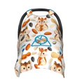 thumbnail image 1 of Car Seat Cover Baby, Cartoon Cute Hamster Nut Peanut Baby Car Seat Cover for Baby Boys Girls Newborn , Infant Car Seat Canopy Cover Nursing Breastfeeding Cover Warm Blanket, 1 of 7
