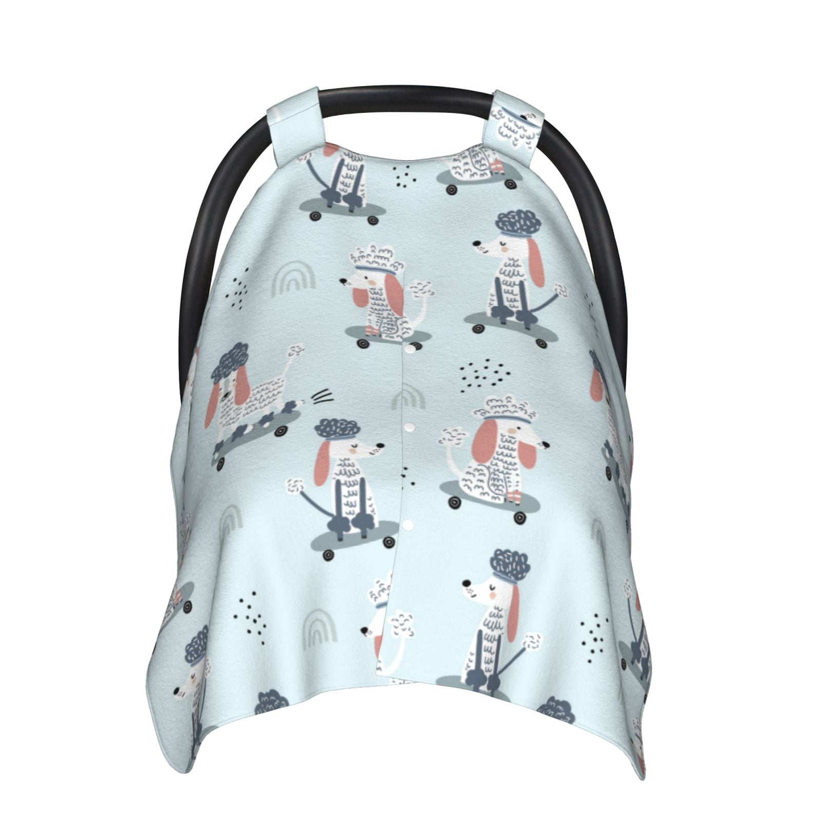 Car Seat Cover Baby - Cartoon Cute Poodle Dog Funny Breathable Infant Car Seat Cover for Baby Carseat, Lightweight Comfort Baby Essentials Must Haves Newborn Stuff for Girl Boy