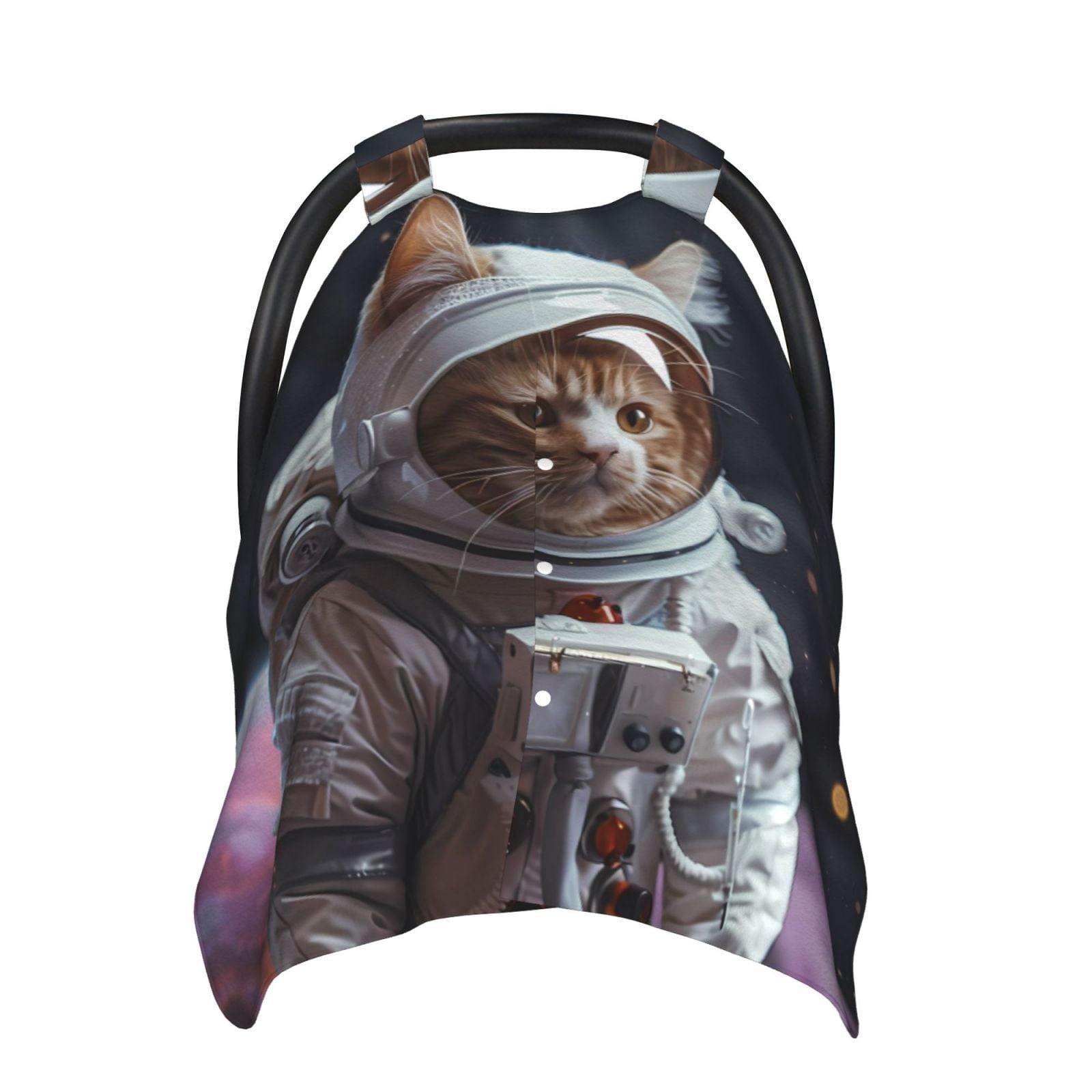 Car Seat Cover Baby - Cat Astronaut In Space Breathable Infant Car Seat Cover for Baby Carseat, Lightweight Comfort Baby Essentials Must Haves Newborn Stuff for Girl Boy