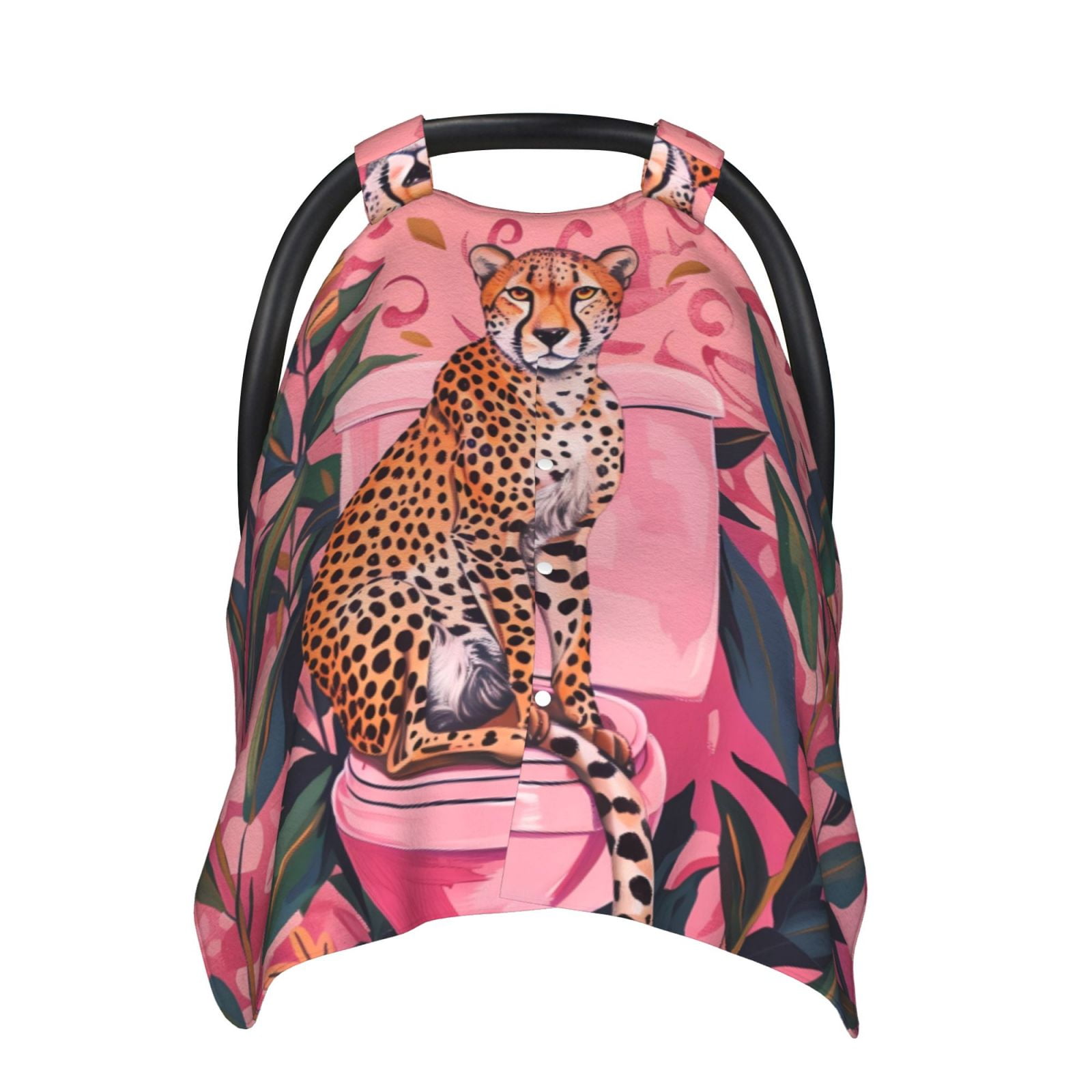 Car Seat Cover Baby - Cheetah On Toilet Humor Art Breathable Infant Car Seat Cover for Baby Carseat, Lightweight Comfort Baby Essentials Must Haves Newborn Stuff for Girl Boy