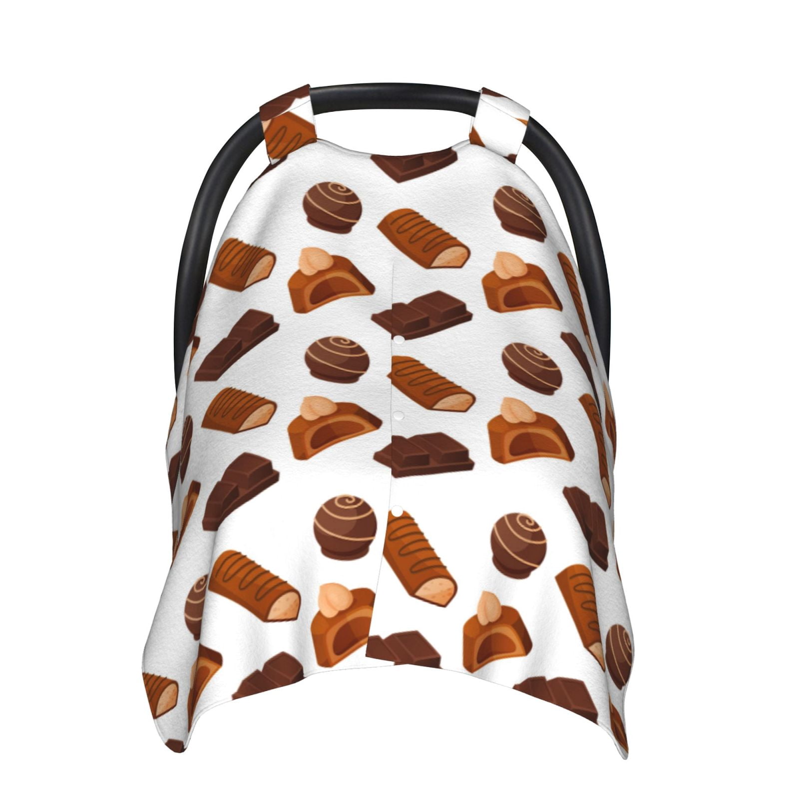 Car Seat Cover Baby - Chocolate Pattern No.9037 Breathable Infant Car Seat Cover for Baby Carseat, Lightweight Comfort Baby Essentials Must Haves Newborn Stuff for Girl Boy