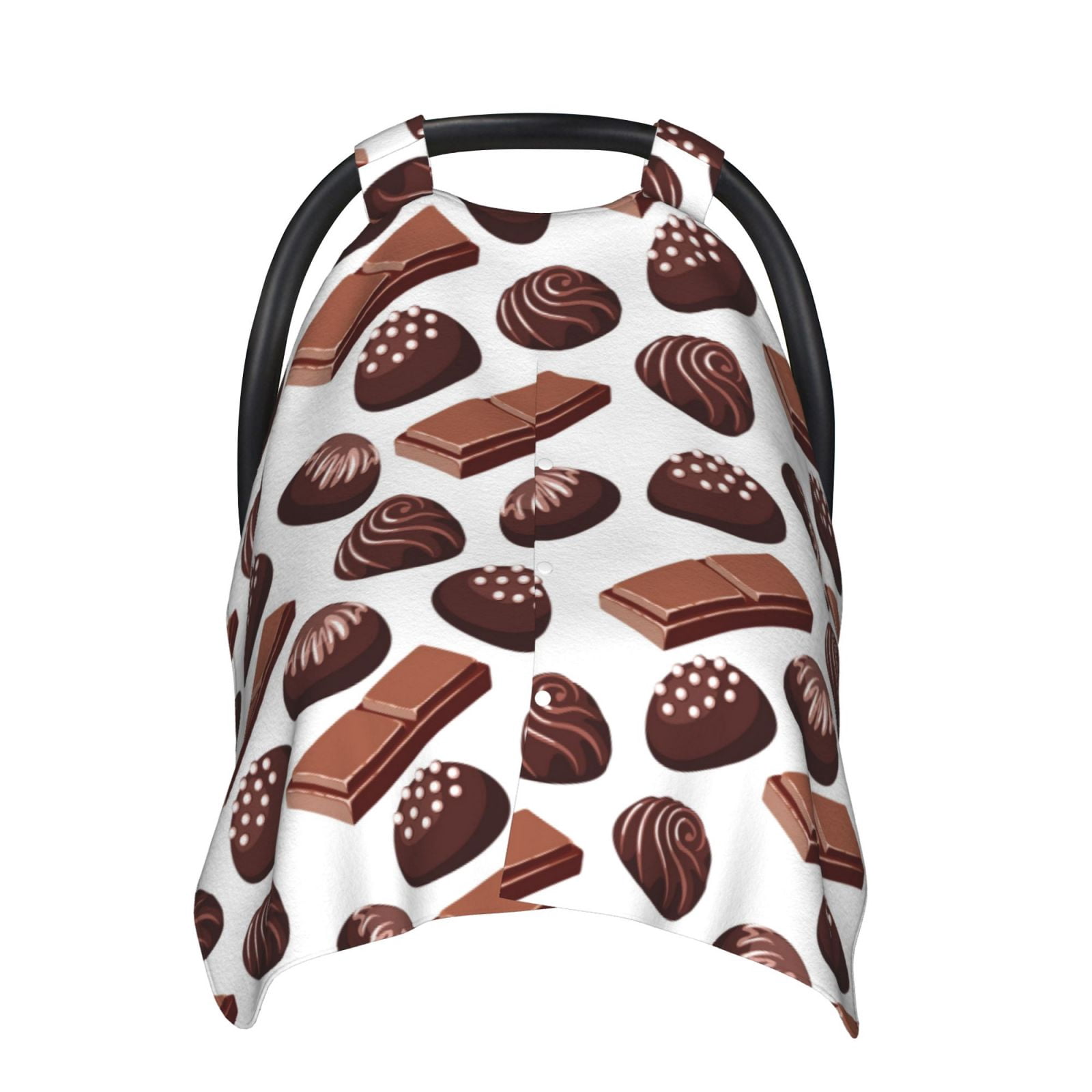 Car Seat Cover Baby - Chocolate Print Brown White Breathable Infant Car Seat Cover for Baby Carseat, Lightweight Comfort Baby Essentials Must Haves Newborn Stuff for Girl Boy