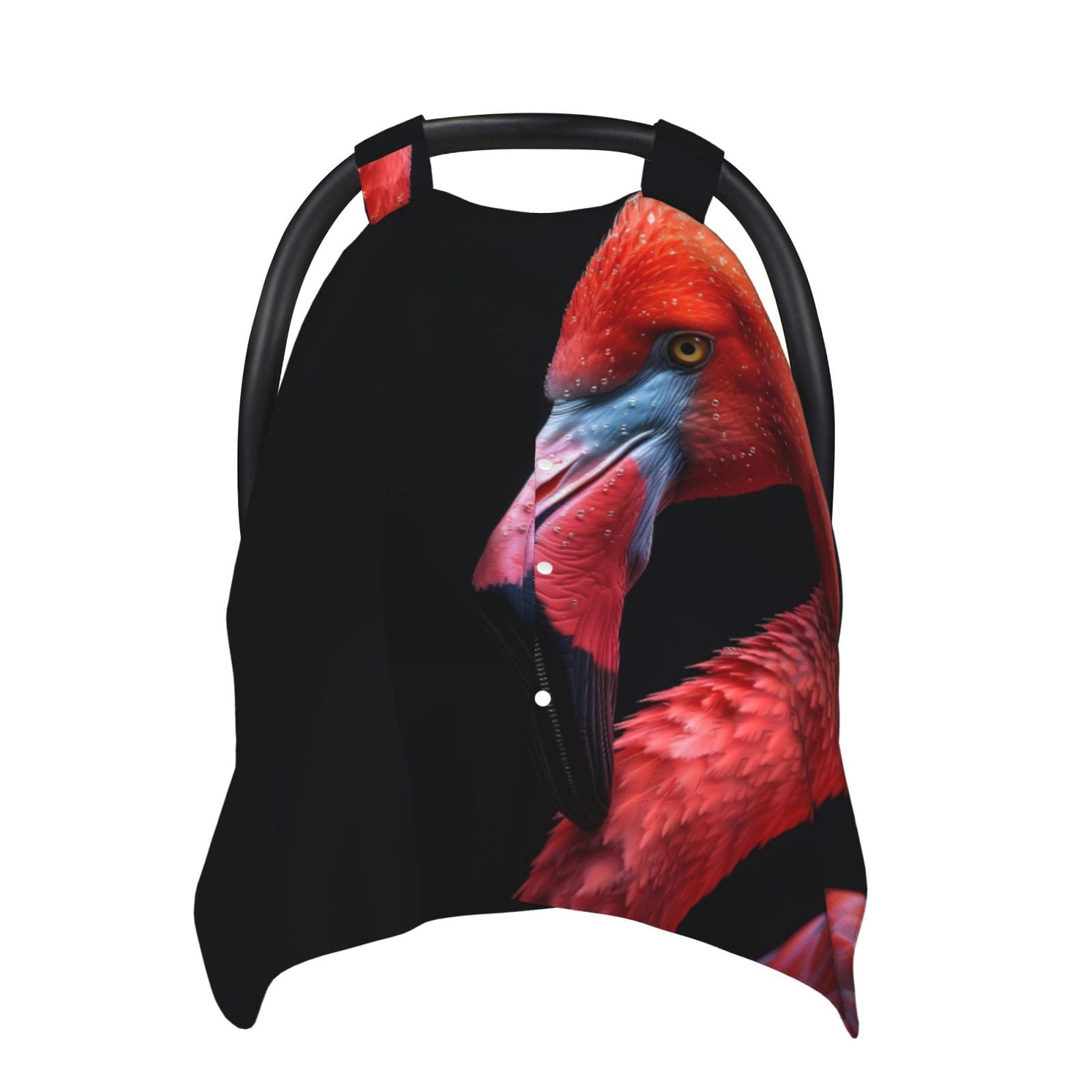 Car Seat Cover Baby - Closeup Red Flamingo Portrait Breathable Infant Car Seat Cover for Baby Carseat, Lightweight Comfort Baby Essentials Must Haves Newborn Stuff for Girl Boy