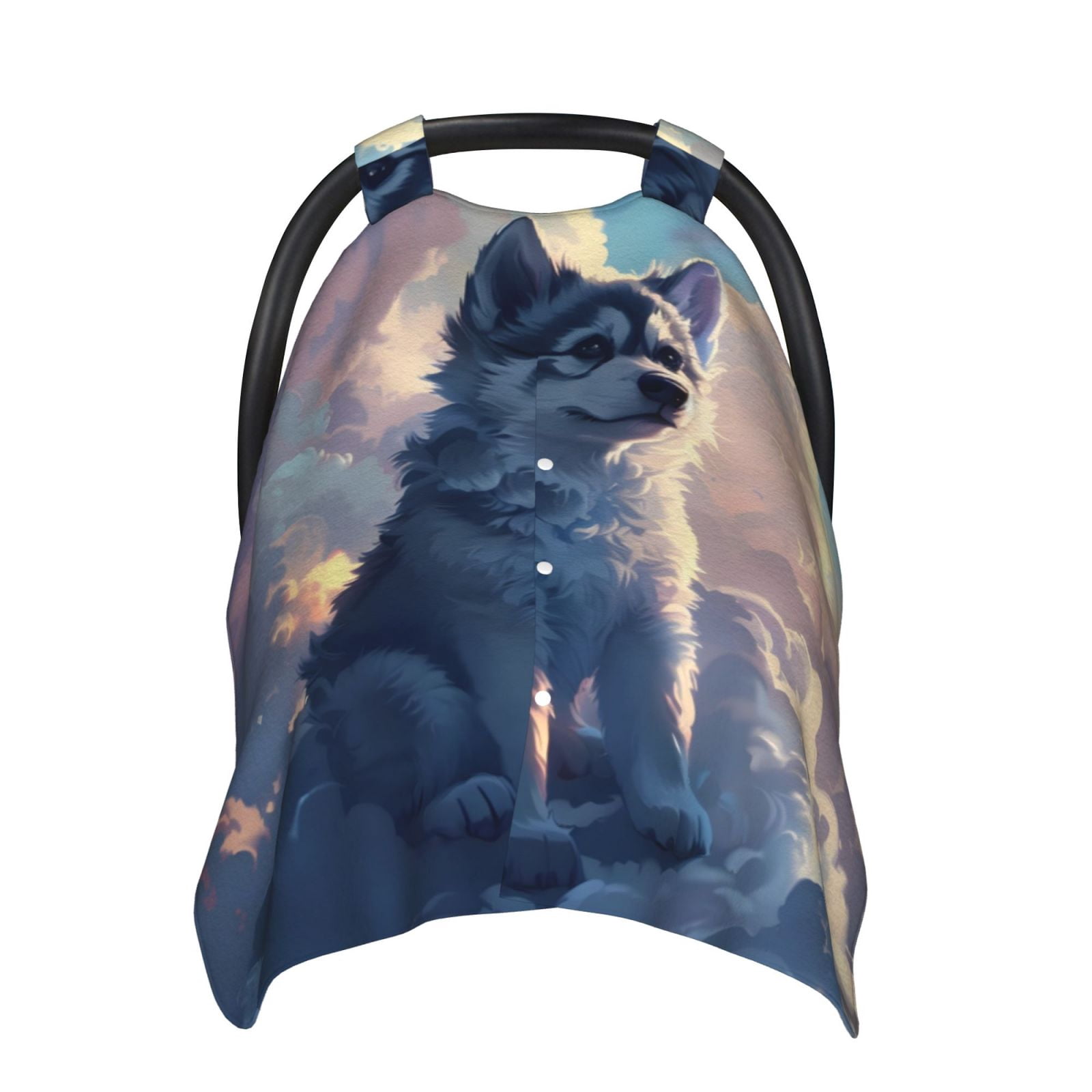 Car Seat Cover Baby - Cloud Wolf Breathable Infant Car Seat Cover for Baby Carseat, Lightweight Comfort Baby Essentials Must Haves Newborn Stuff for Girl Boy