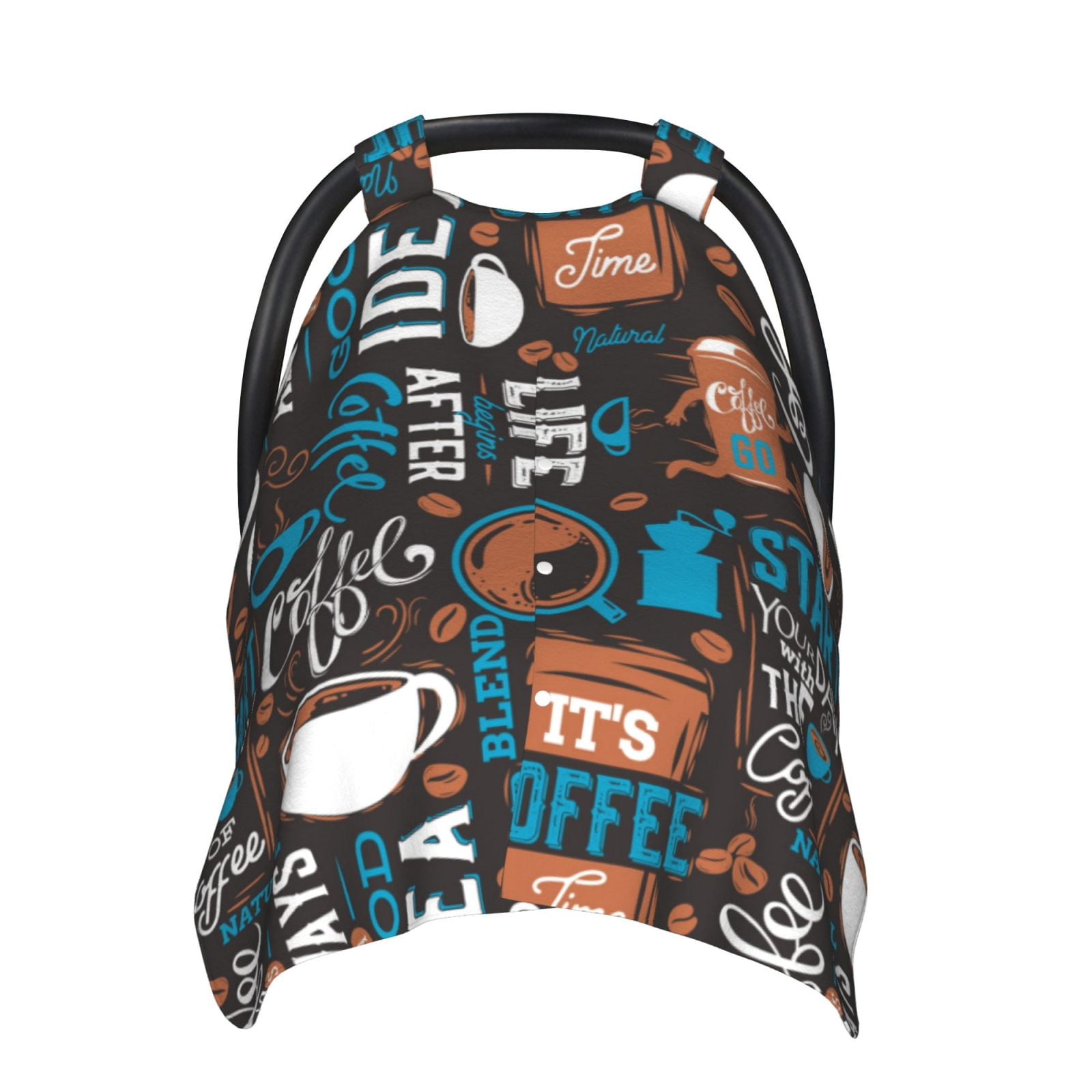 Car Seat Cover Baby - Coffee Lover Print Breathable Infant Car Seat Cover for Baby Carseat, Lightweight Comfort Baby Essentials Must Haves Newborn Stuff for Girl Boy
