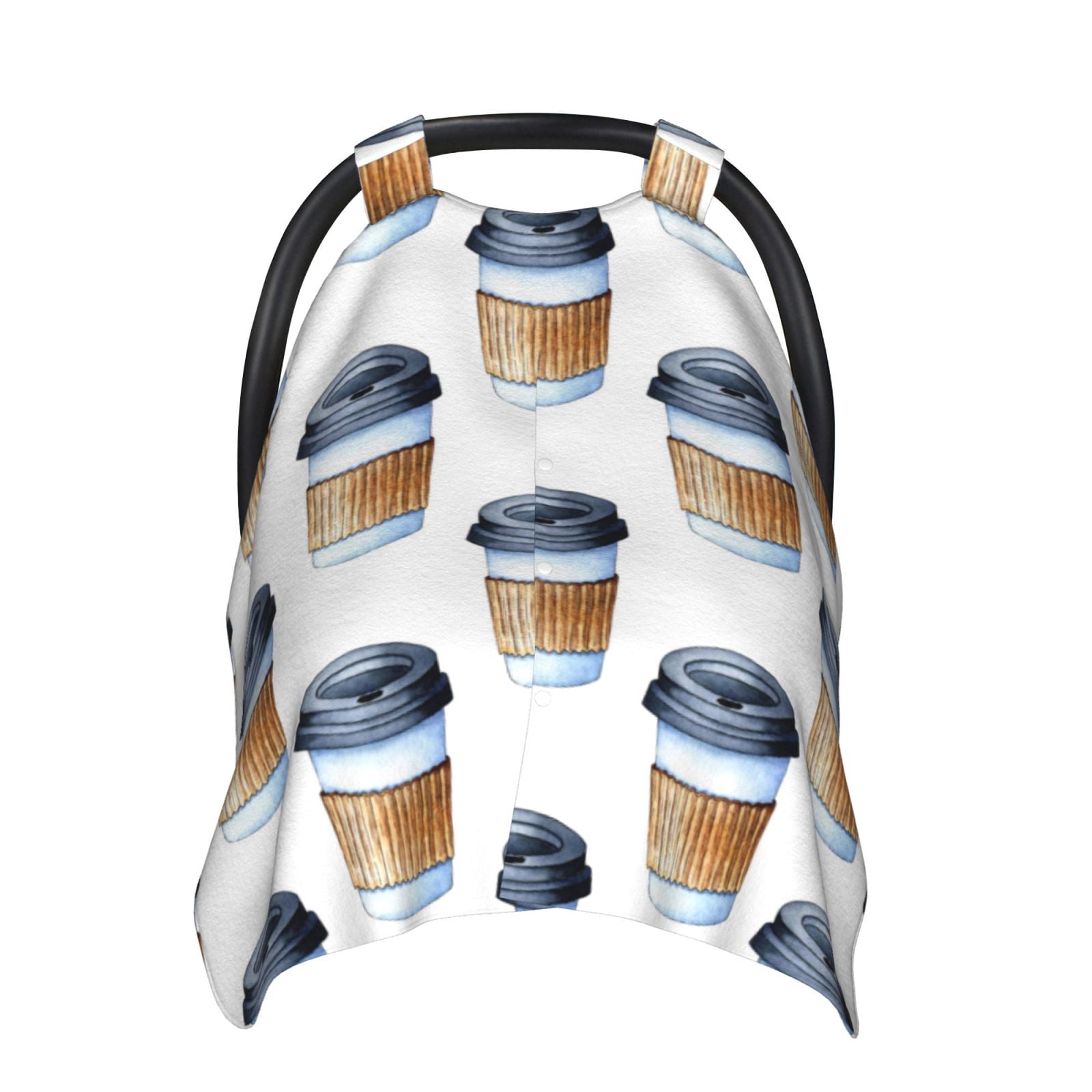 Car Seat Cover Baby - Coffee To Go Pattern Breathable Infant Car Seat Cover for Baby Carseat, Lightweight Comfort Baby Essentials Must Haves Newborn Stuff for Girl Boy