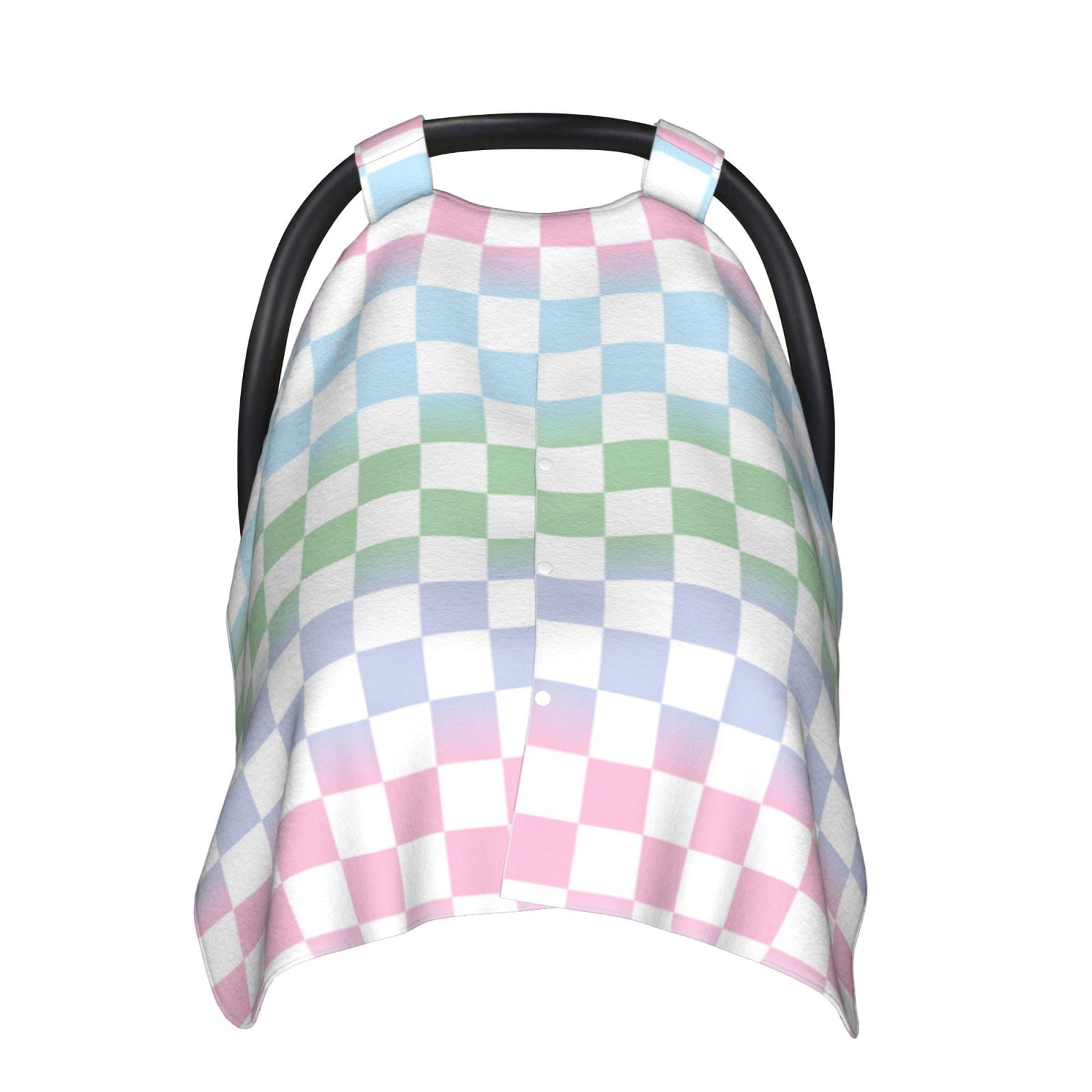 Car Seat Cover Baby - Colorful Checkerboard Breathable Infant Car Seat Cover for Baby Carseat, Lightweight Comfort Baby Essentials Must Haves Newborn Stuff for Girl Boy