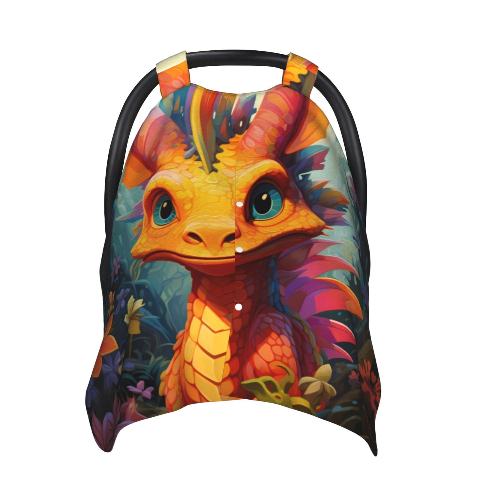 Car Seat Cover Baby - Colorful Flower Chameleon Breathable Infant Car Seat Cover for Baby Carseat, Lightweight Comfort Baby Essentials Must Haves Newborn Stuff for Girl Boy