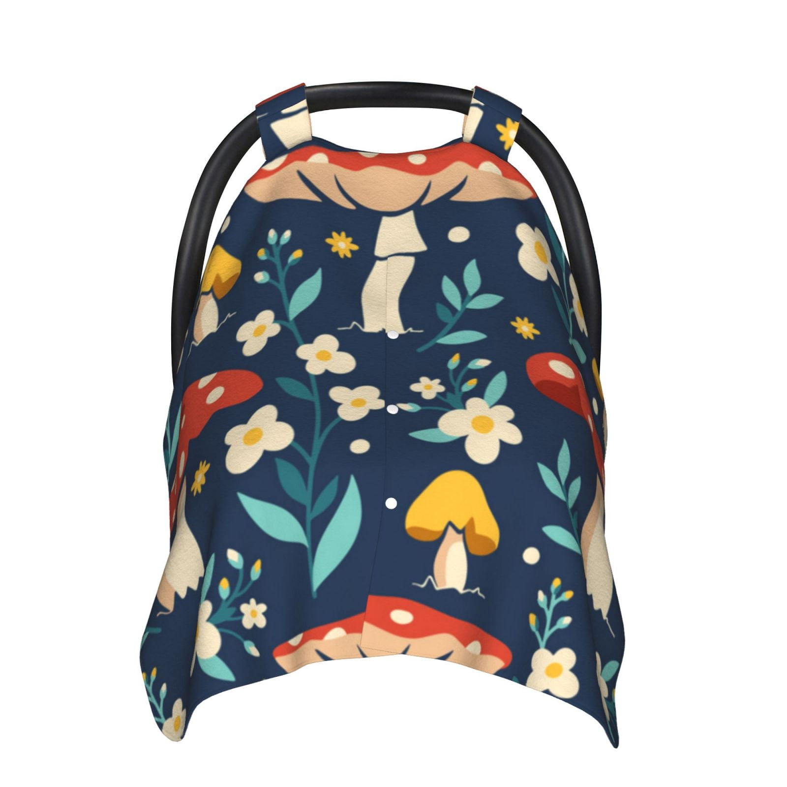 Car Seat Cover Baby - Colorful Mushrooms (4) Breathable Infant Car Seat Cover for Baby Carseat, Lightweight Comfort Baby Essentials Must Haves Newborn Stuff for Girl Boy
