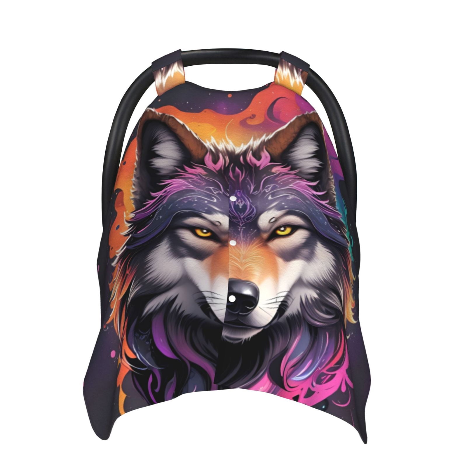 Car Seat Cover Baby - Colorful Wolf Head A Breathable Infant Car Seat Cover for Baby Carseat, Lightweight Comfort Baby Essentials Must Haves Newborn Stuff for Girl Boy
