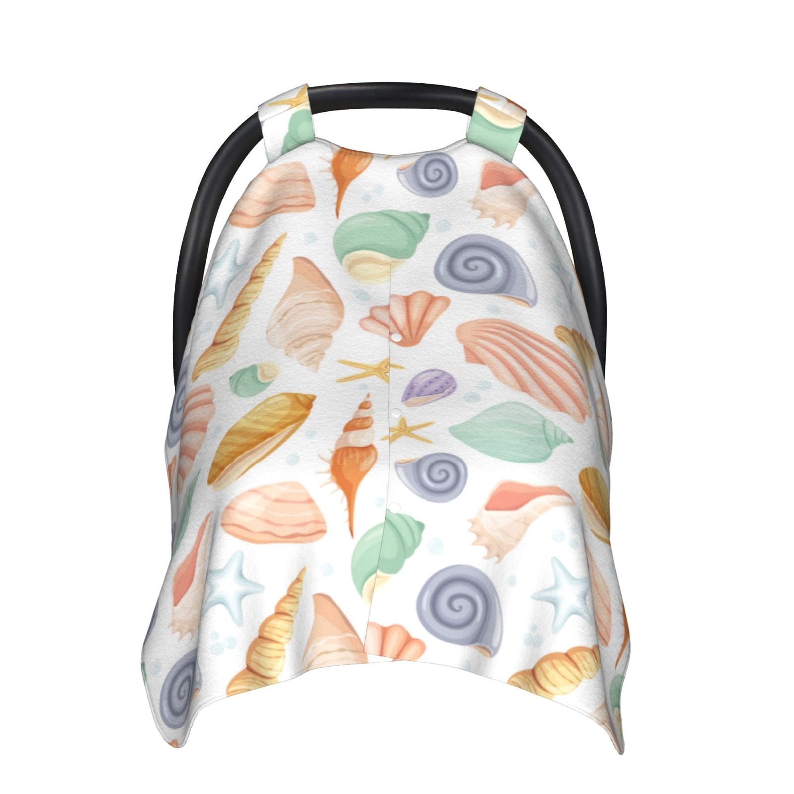 Car Seat Cover Baby - Conch Shells Print No.9054 Breathable Infant Car Seat Cover for Baby Carseat, Lightweight Comfort Baby Essentials Must Haves Newborn Stuff for Girl Boy