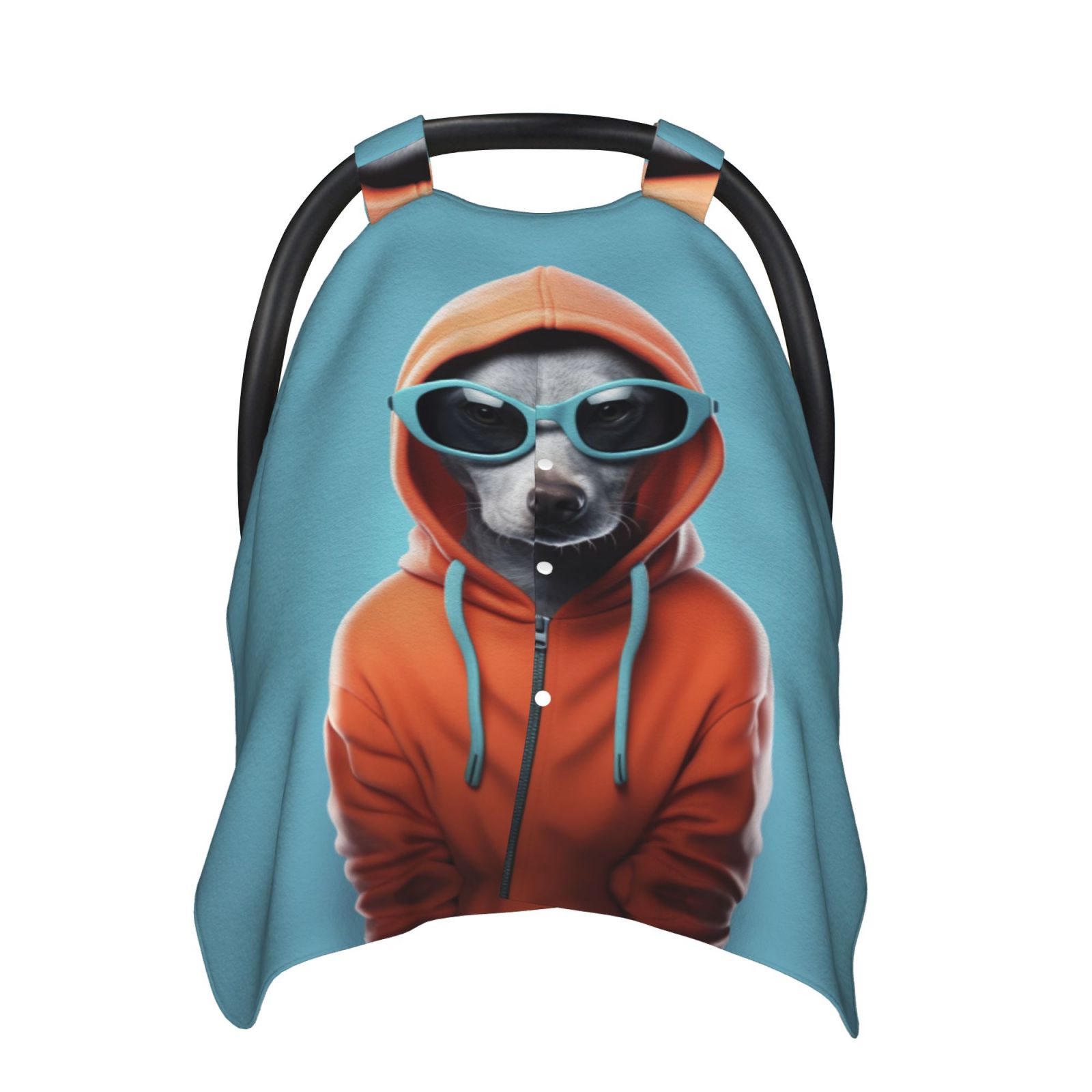 Car Seat Cover Baby - Cool Dog In Hoodie Breathable Infant Car Seat Cover for Baby Carseat, Lightweight Comfort Baby Essentials Must Haves Newborn Stuff for Girl Boy