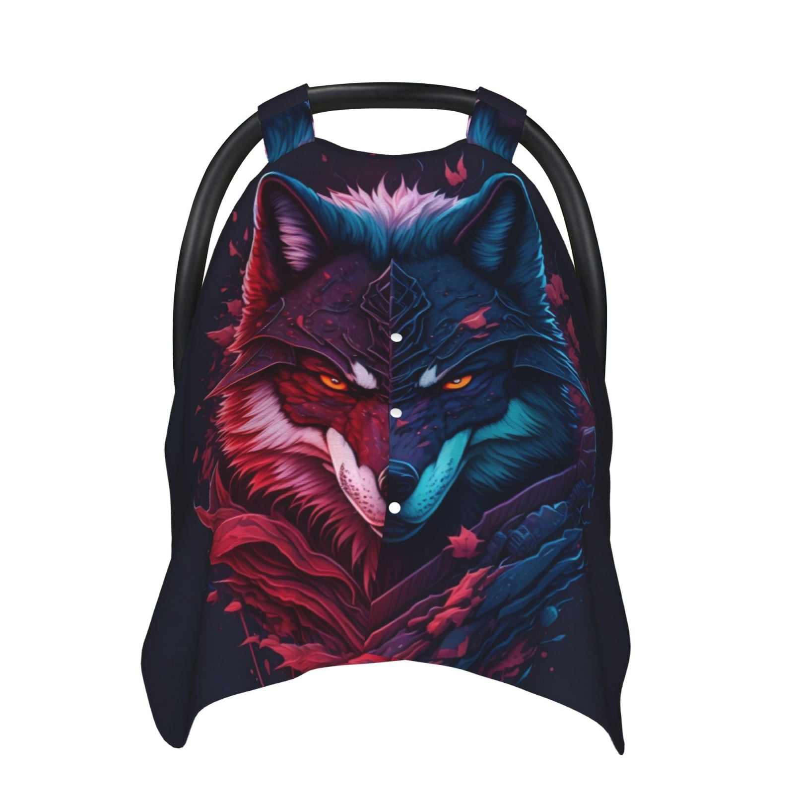 Car Seat Cover Baby - Cool Wolf Head Breathable Infant Car Seat Cover for Baby Carseat, Lightweight Comfort Baby Essentials Must Haves Newborn Stuff for Girl Boy