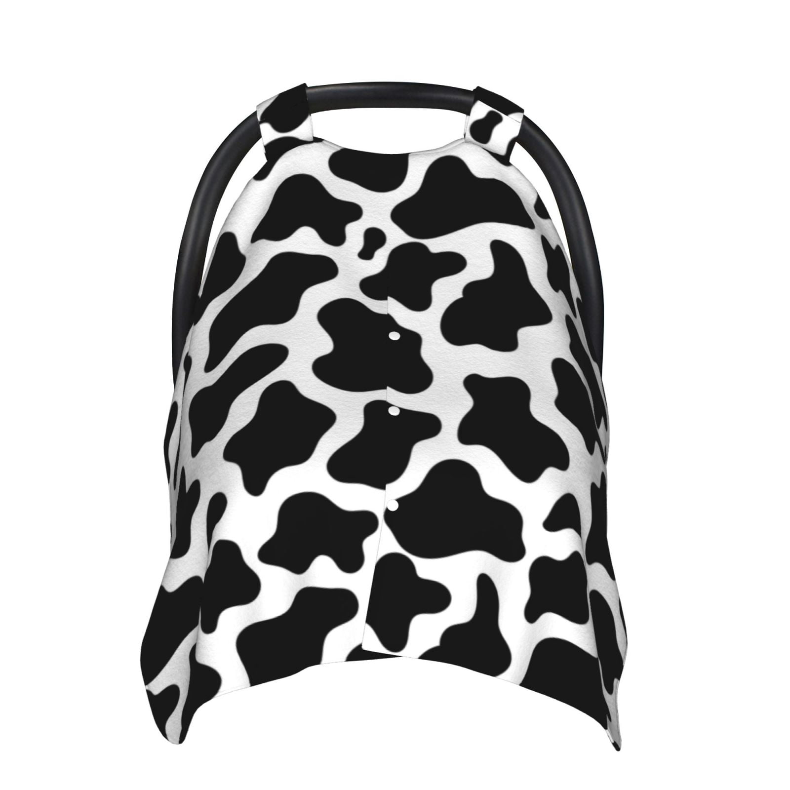 Car Seat Cover Baby - Cow Print Black White Breathable Infant Car Seat Cover for Baby Carseat, Lightweight Comfort Baby Essentials Must Haves Newborn Stuff for Girl Boy
