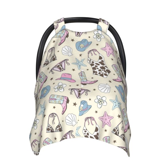 Car Seat Cover Baby - Cowgirl hat boots swimsuit print Breathable Infant Car Seat Cover for Baby Carseat, Lightweight Comfort Baby Essentials Must Haves Newborn Stuff for Girl Boy