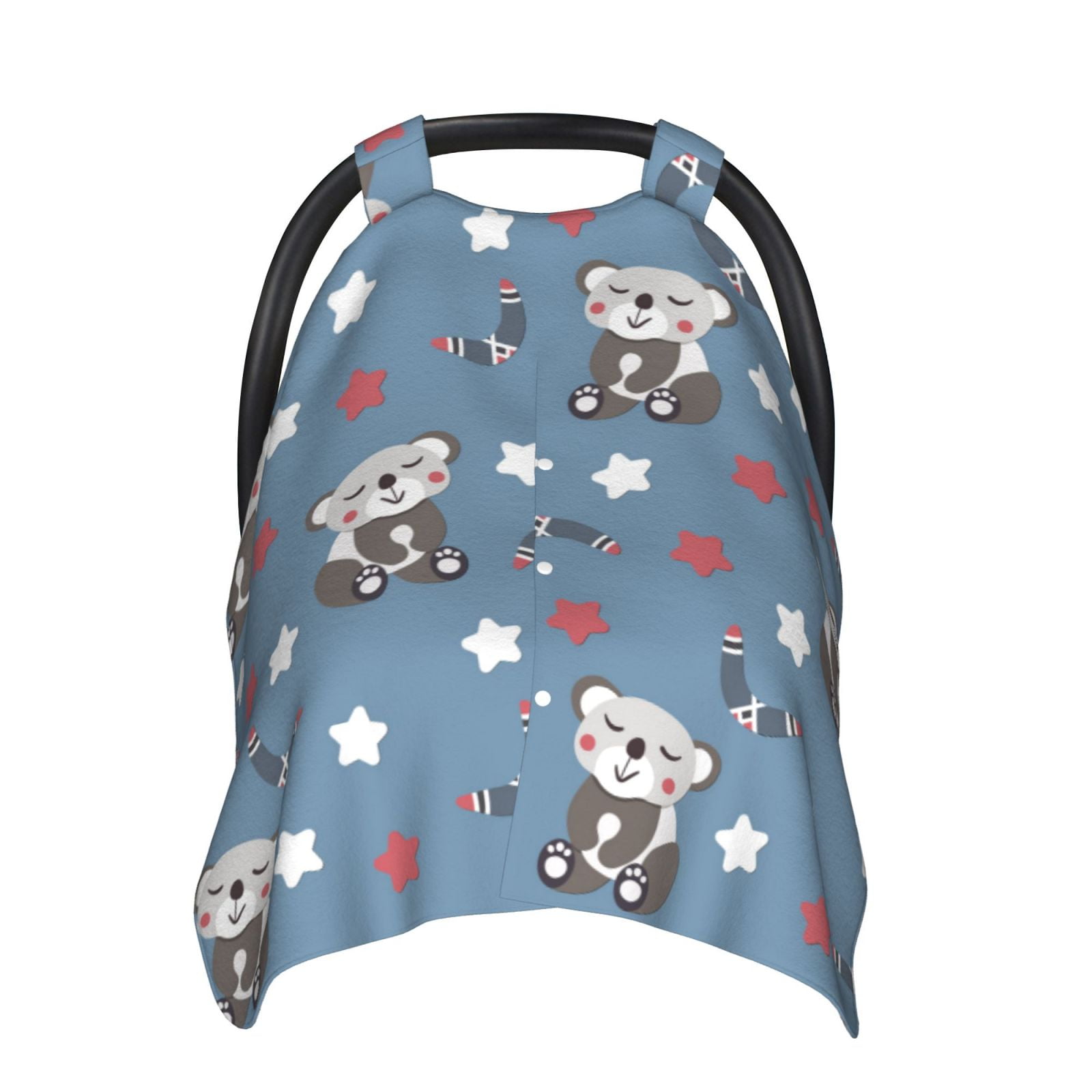 Car Seat Cover Baby - Cute Bear Stars Print Breathable Infant Car Seat Cover for Baby Carseat, Lightweight Comfort Baby Essentials Must Haves Newborn Stuff for Girl Boy