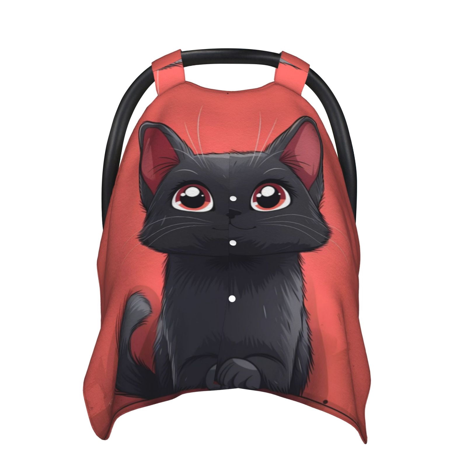 Car Seat Cover Baby - Cute Black Kitten Cartoon Breathable Infant Car Seat Cover for Baby Carseat, Lightweight Comfort Baby Essentials Must Haves Newborn Stuff for Girl Boy