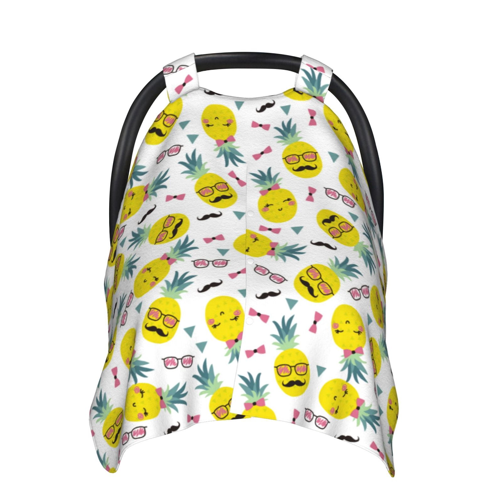 Car Seat Cover Baby - Cute Bow Tie Pineapple Breathable Infant Car Seat Cover for Baby Carseat, Lightweight Comfort Baby Essentials Must Haves Newborn Stuff for Girl Boy