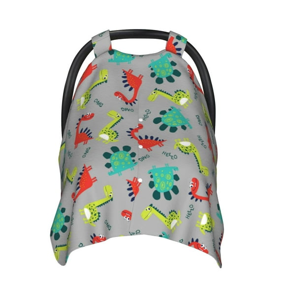 Car Seat Cover Baby - Cute Dinosaur Carseat Covers Baby for Girl Boy, Lightweight Newborn Car Seat Canopy Breathable Soft Infant Car Seat Cover