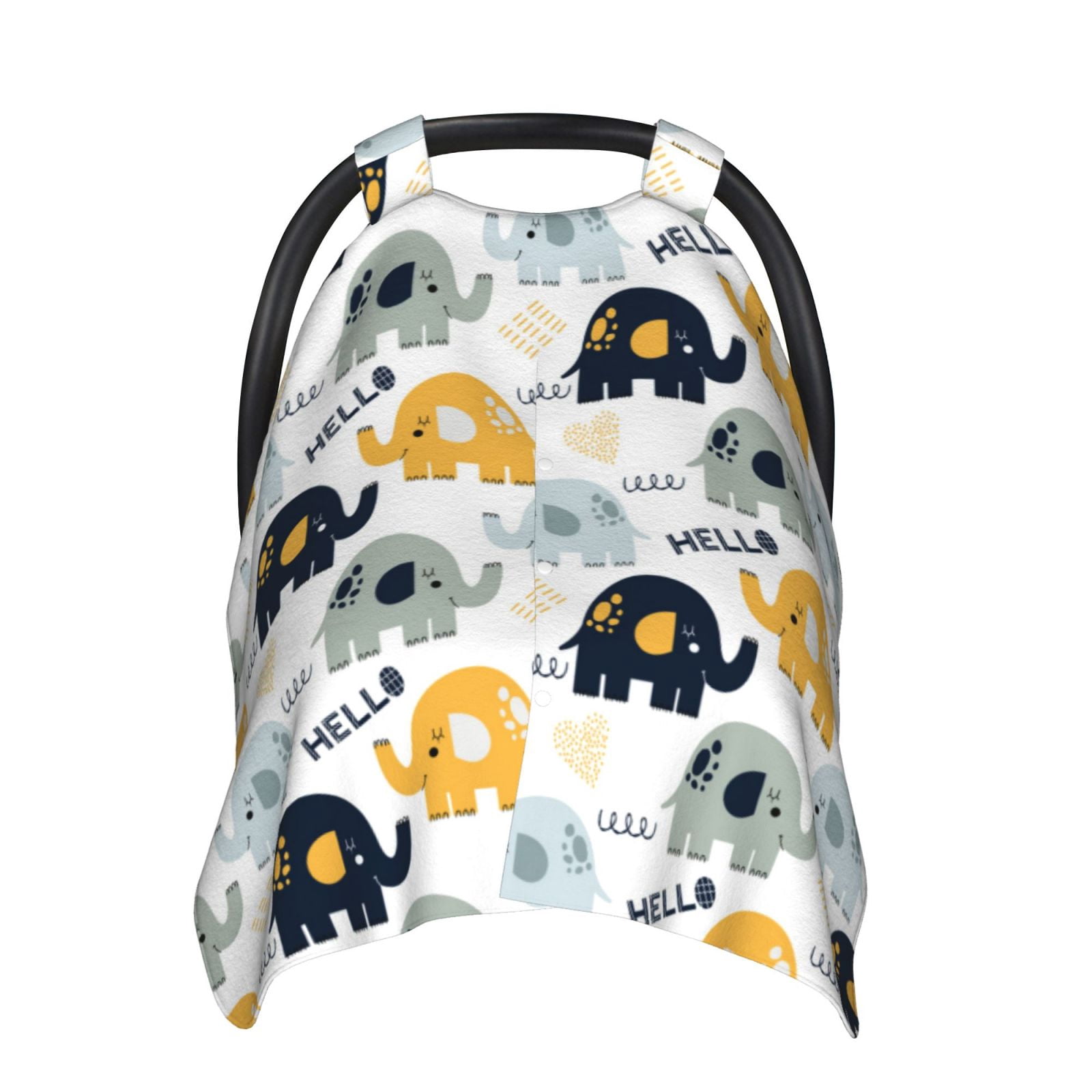 Car Seat Cover Baby - Cute Elephant Breathable Infant Car Seat Cover for Baby Carseat, Lightweight Comfort Baby Essentials Must Haves Newborn Stuff for Girl Boy