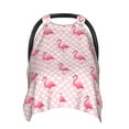 thumbnail image 1 of Car Seat Cover Baby - Cute Flamingo with Heart Breathable Infant Car Seat Cover for Baby Carseat, Lightweight Comfort Baby Essentials Must Haves Newborn Stuff for Girl Boy, 1 of 7
