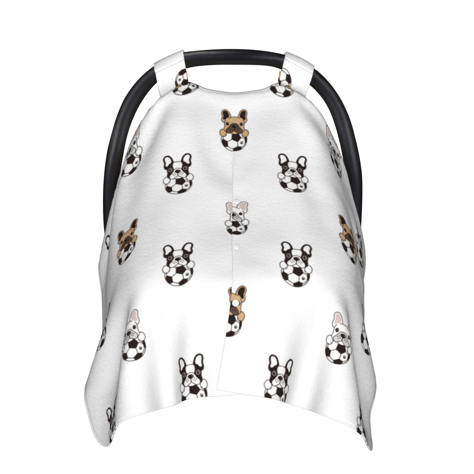 Car Seat Cover Baby - Cute French Bulldog Football Breathable Infant Car Seat Cover for Baby Carseat, Lightweight Comfort Baby Essentials Must Haves Newborn Stuff for Girl Boy