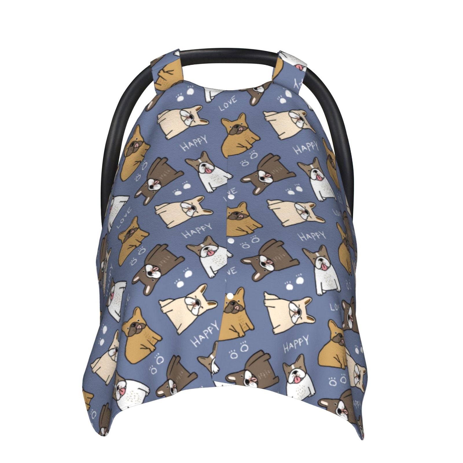 Car Seat Cover Baby Cute French Bulldog Funny Happy Breathable